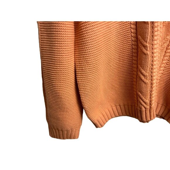 IZOD Cable Knitted V-Neck Pullover Chunky Pink/Orange Size XLarge - Picture 5 of 10